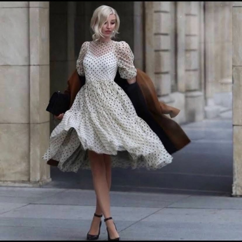 H&M sheer polka dot dress